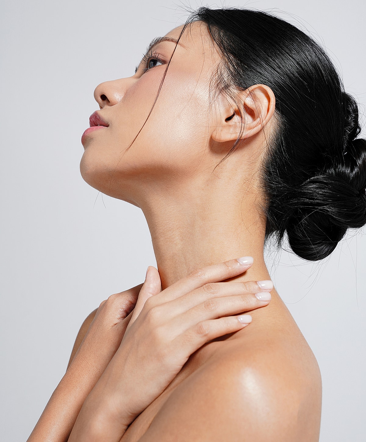 Profile of a woman with elegant posture.